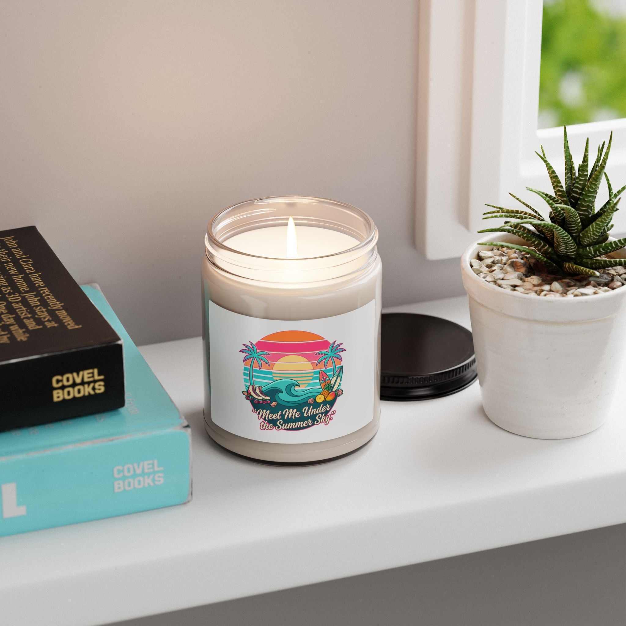 Retro Beach Sunset Candle