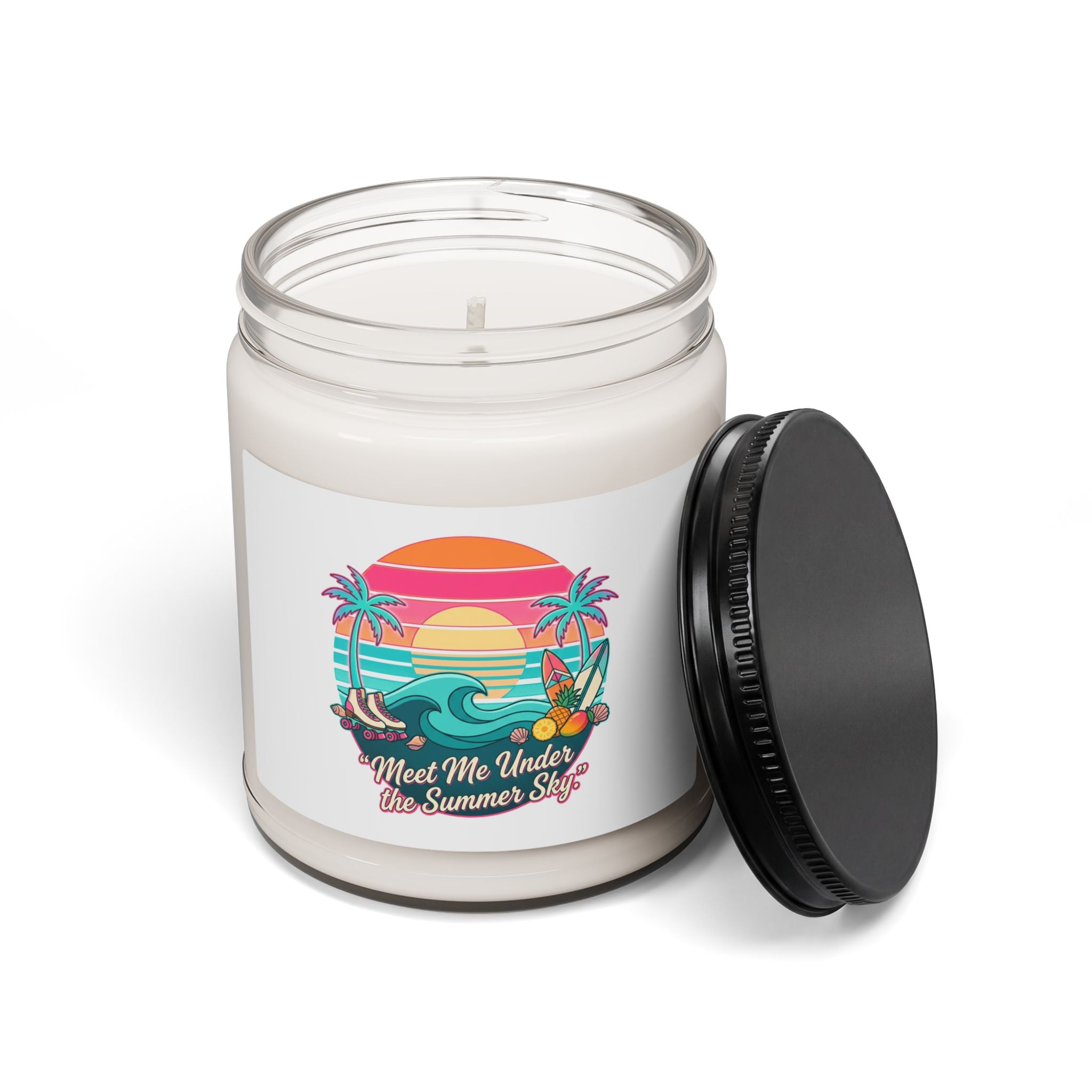 Retro Beach Sunset Candle