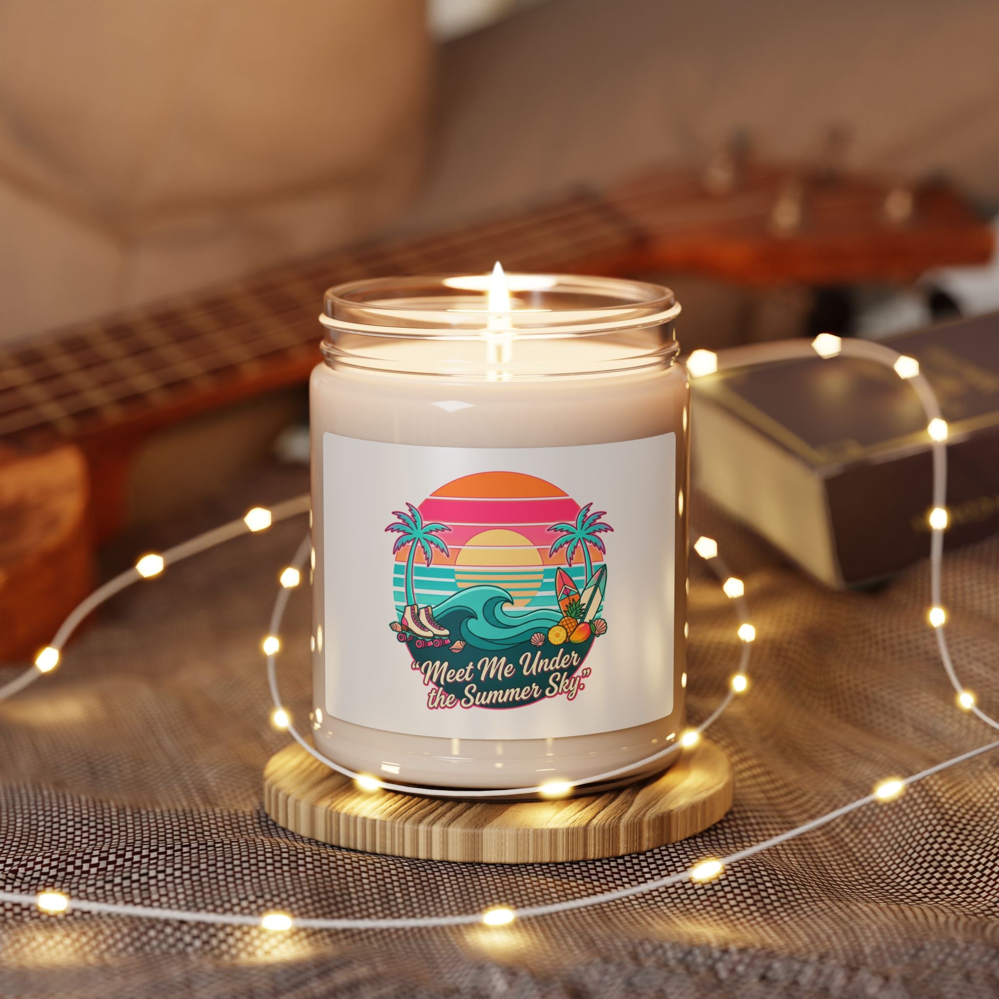 Retro Beach Sunset Candle