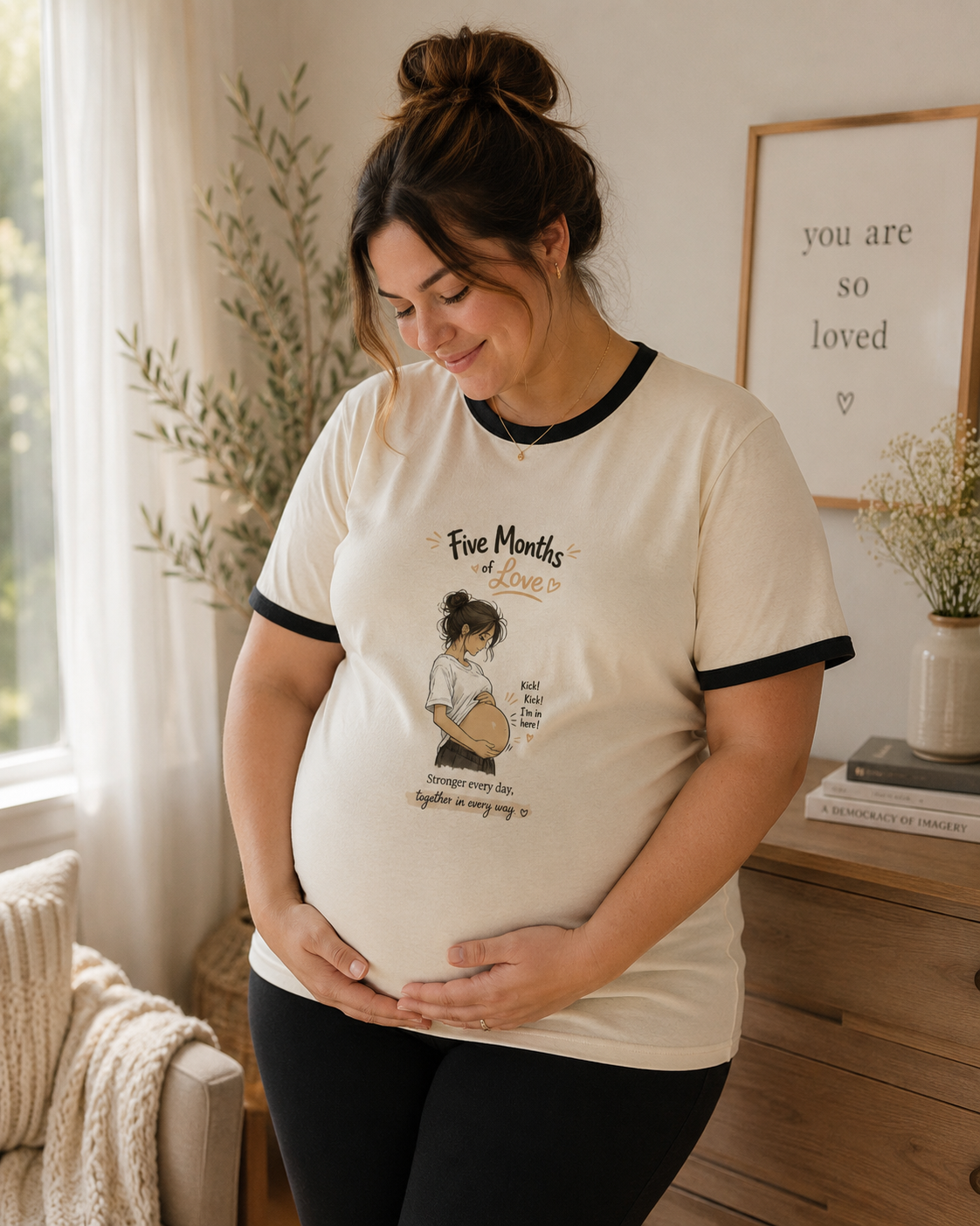 Five Months of Love. Baby Kicks Pregnancy Graphic Tee
