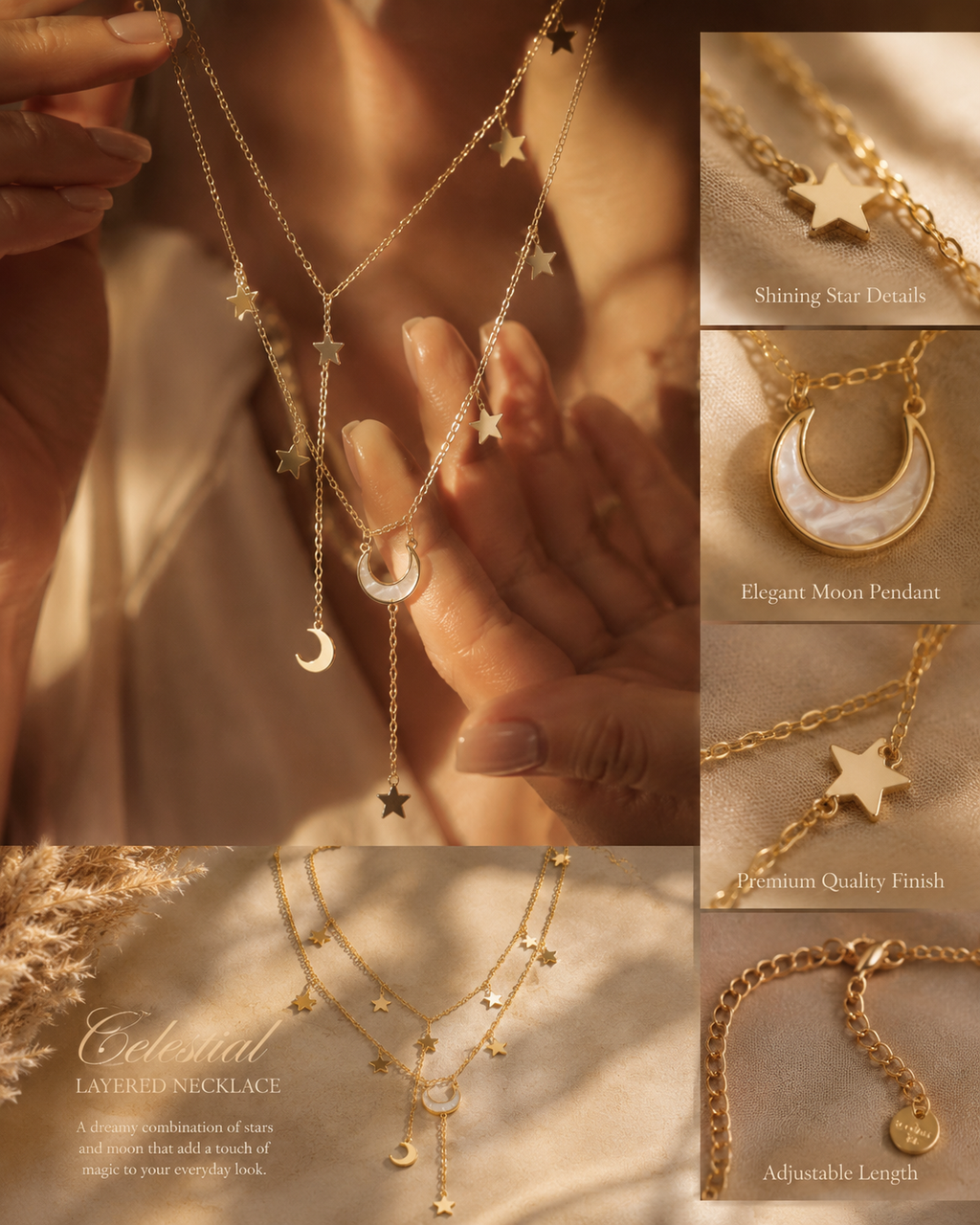 Moon & Stars Layered Necklace