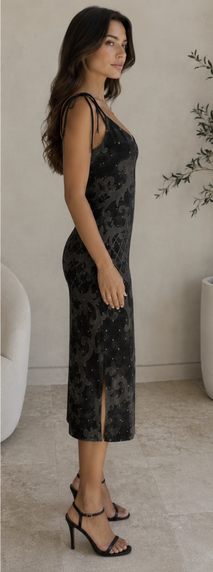 Tie-strap midi dress