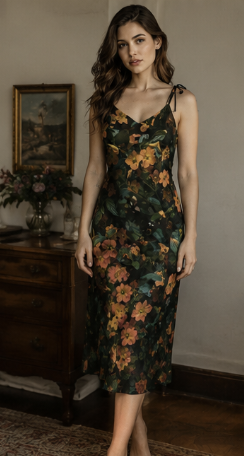 Tie-strap midi dress